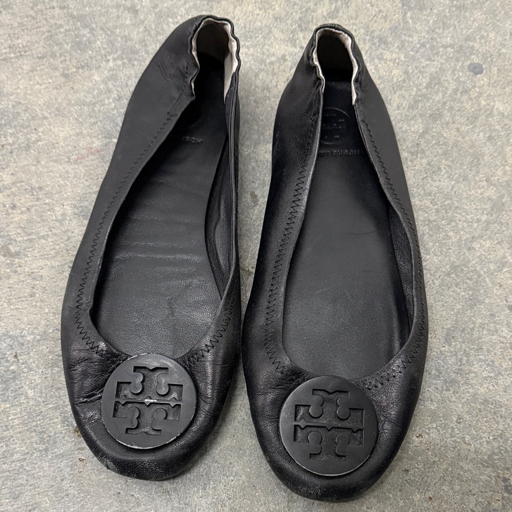 Tory Burch Black Leather Loafers